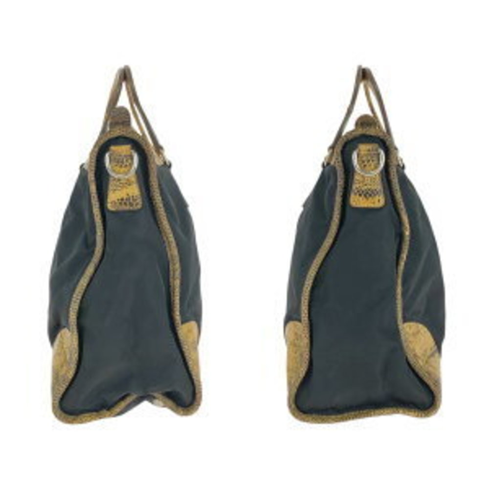 Prada Tessuto Triangular Black Nylon Python Tote … - image 8